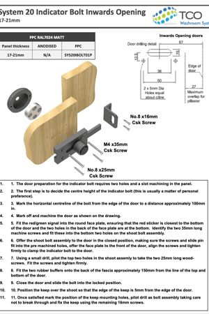 System 20 Indicator Bolt with Inwards Opening